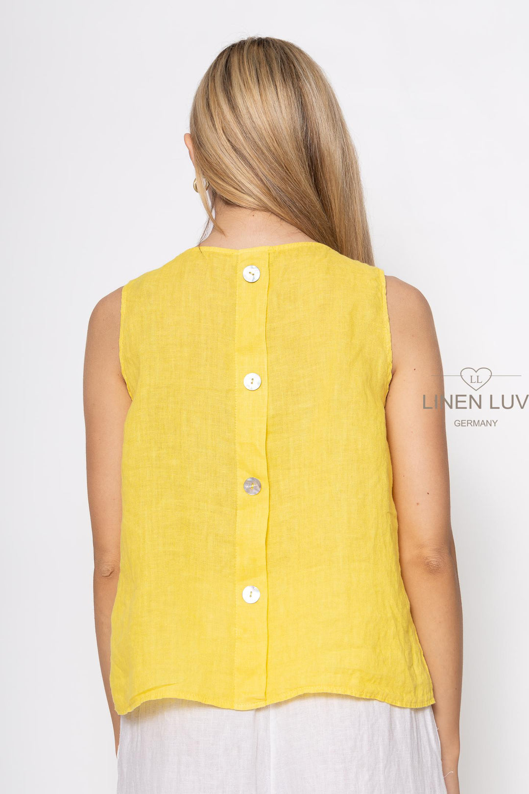 French Linen Sleeveless Vest Top