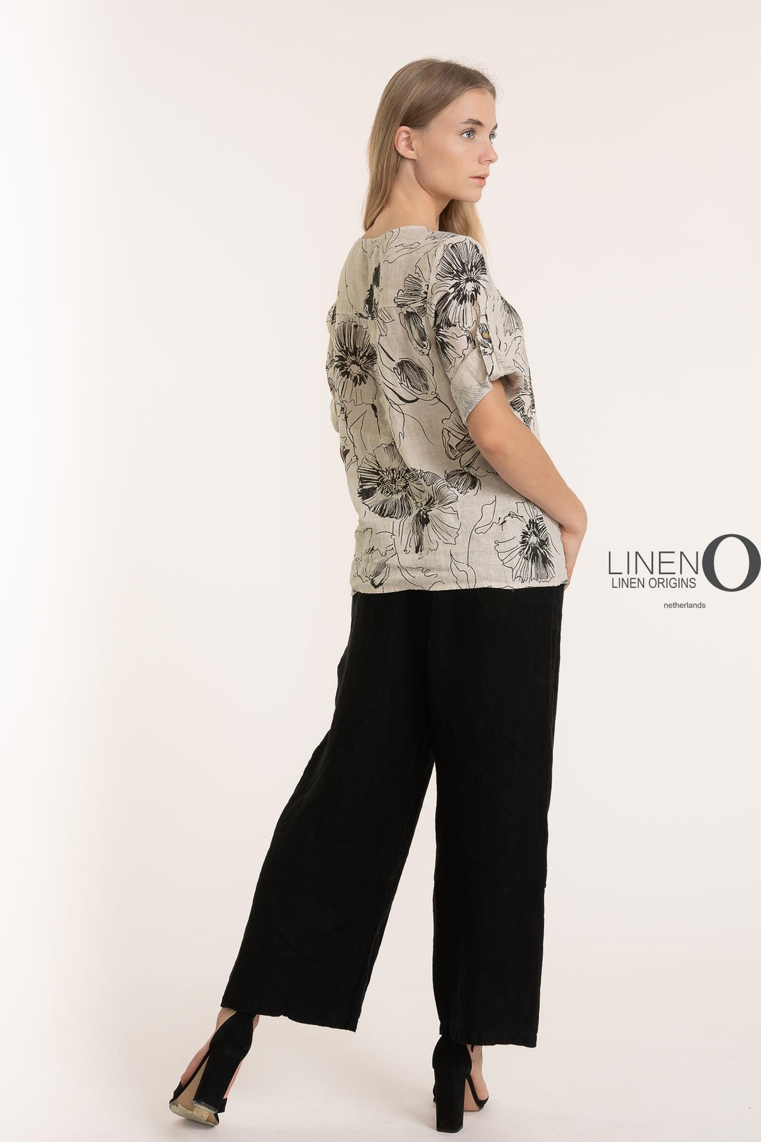 French Linen Blouse Print - Breathable Naturals | Glam & Fame Clothing