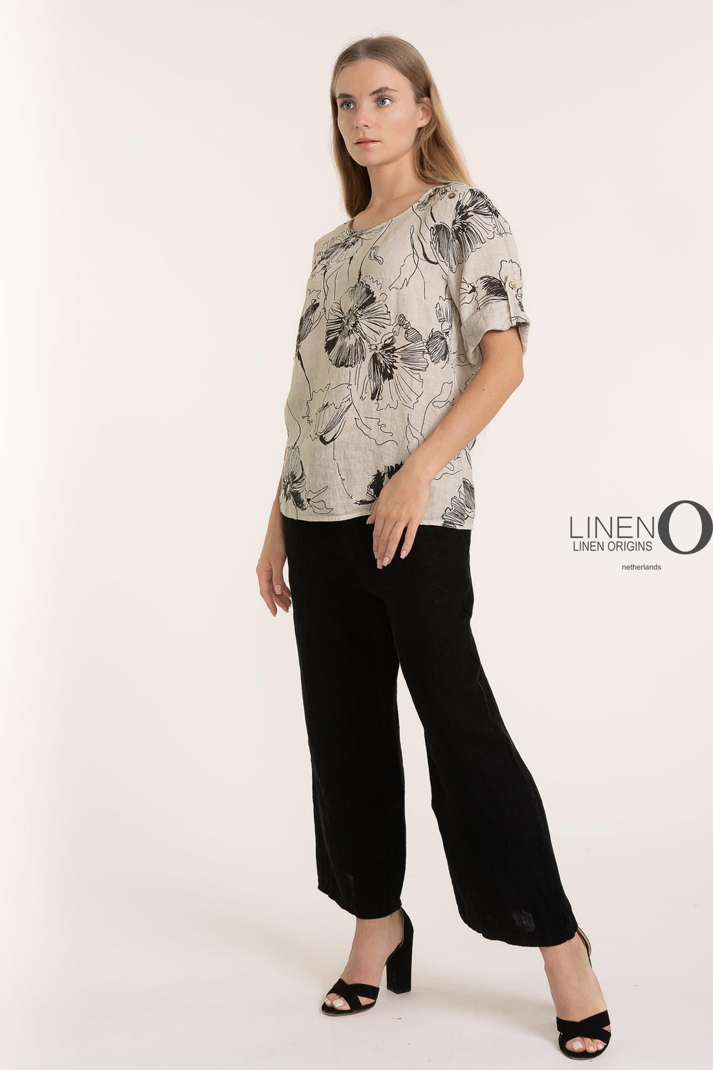 French Linen Blouse Print - Breathable Naturals | Glam & Fame Clothing
