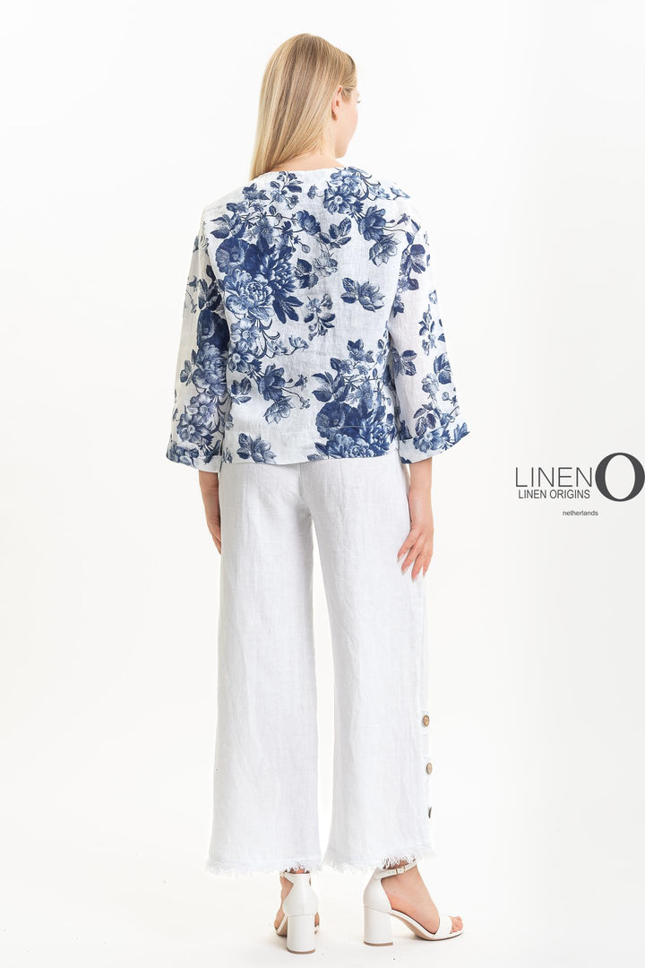 French Linen Jacket Vintage Garden - Breathable Naturals | Glam & Fame Clothing