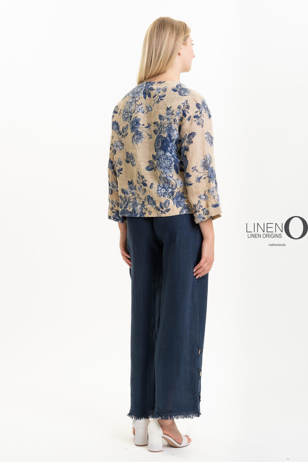 French Linen Jacket Vintage Garden - Breathable Naturals | Glam & Fame Clothing