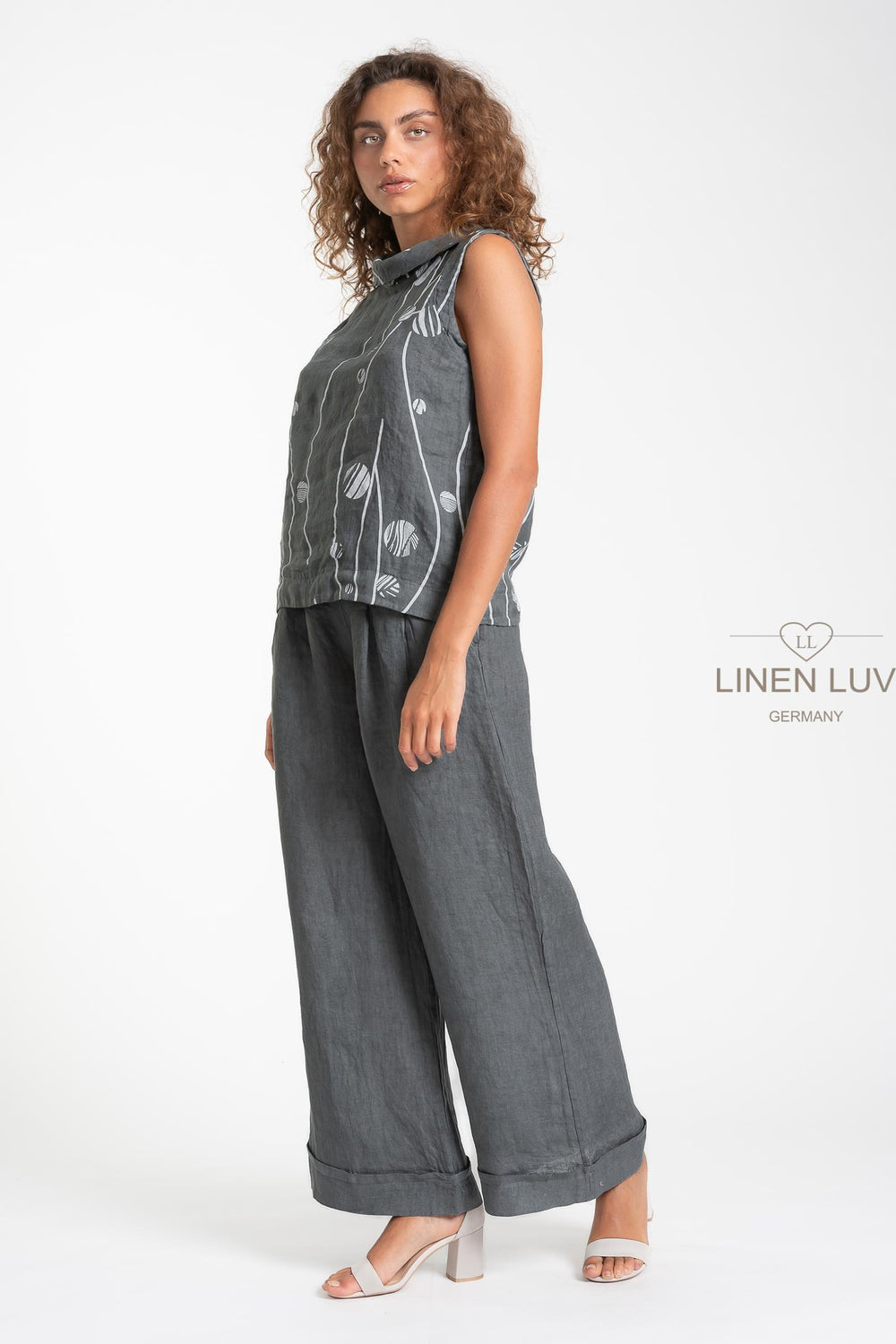 French Linen Slv/L Top Print - Breathable Naturals | Glam & Fame Clothing