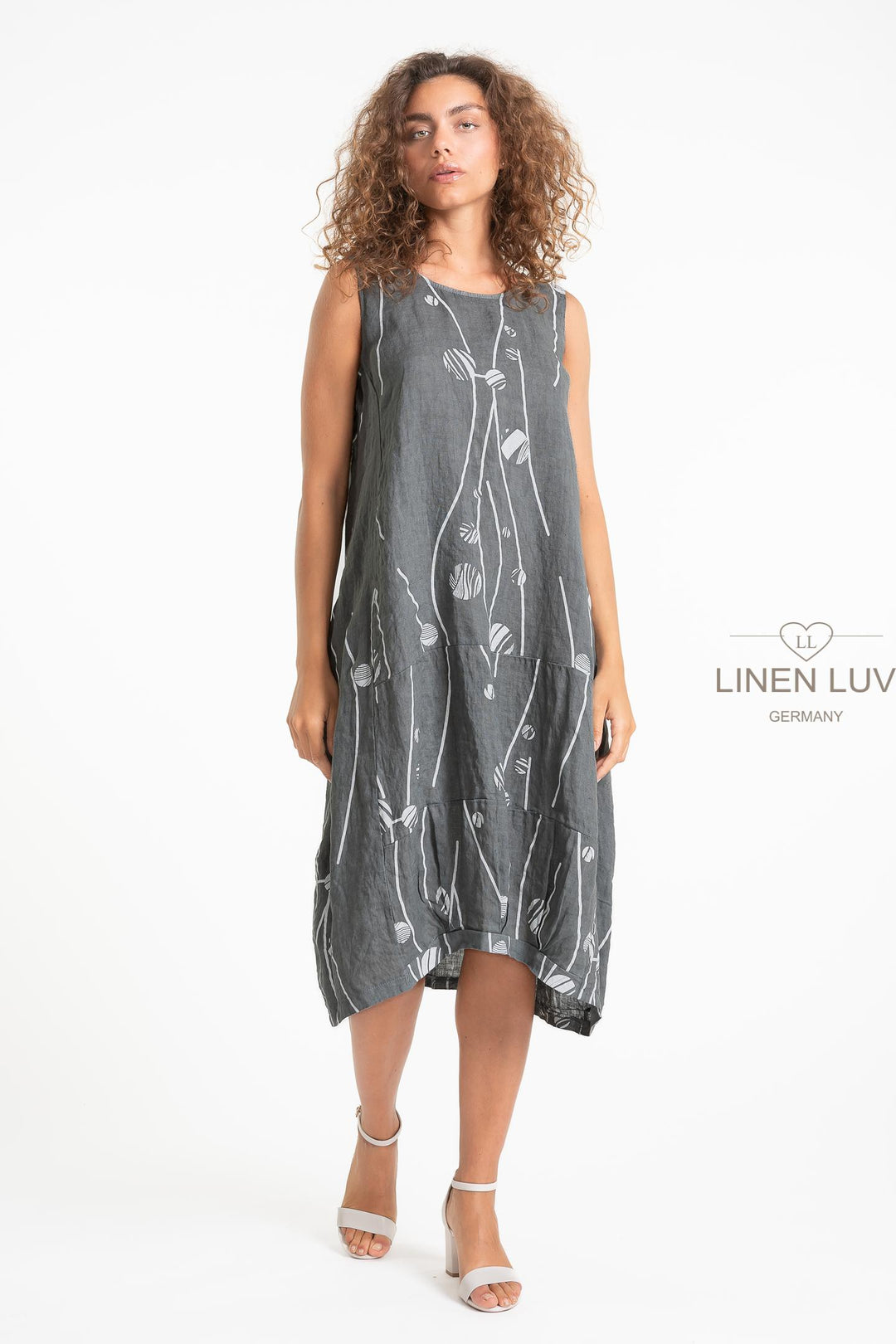 French Linen Midi Shift Print - Breathable Naturals | Glam & Fame Clothing