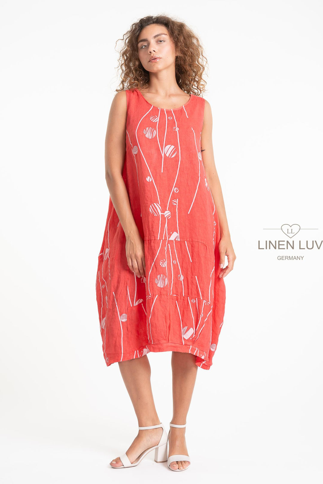 French Linen Midi Shift Print - Breathable Naturals | Glam & Fame Clothing