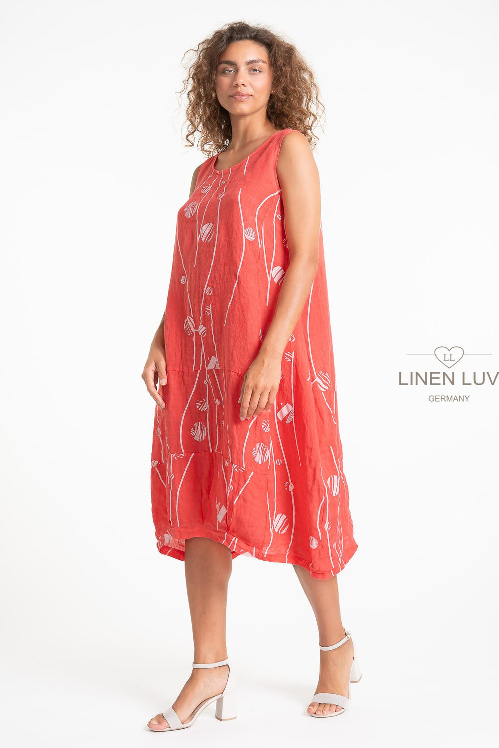 French Linen Midi Shift Print - Breathable Naturals | Glam & Fame Clothing