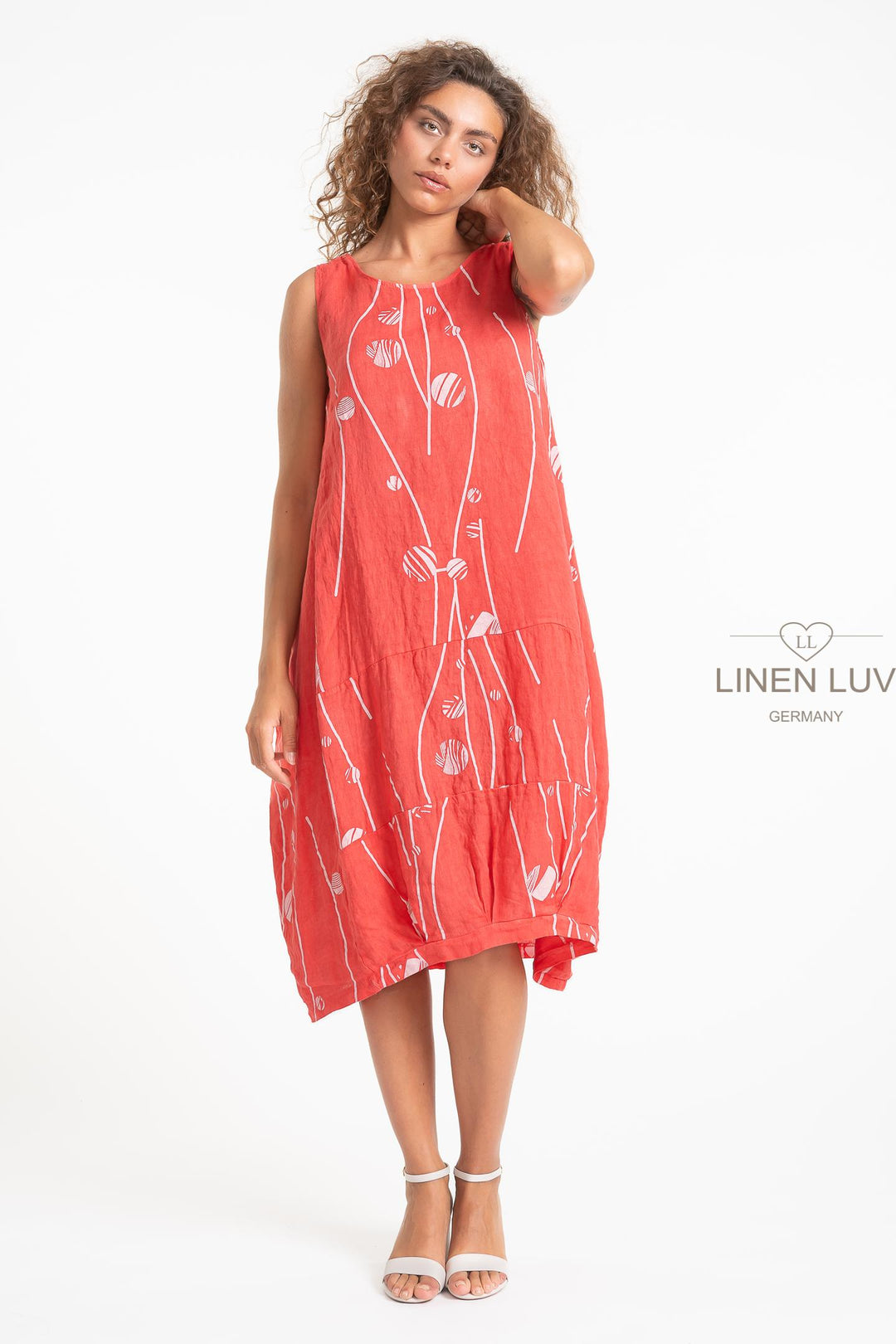 French Linen Midi Shift Print - Breathable Naturals | Glam & Fame Clothing