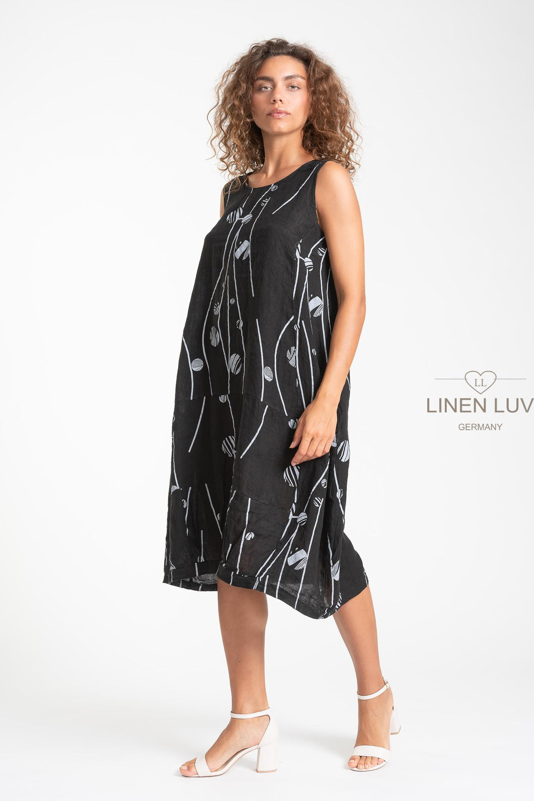 French Linen Midi Shift Print - Breathable Naturals | Glam & Fame Clothing