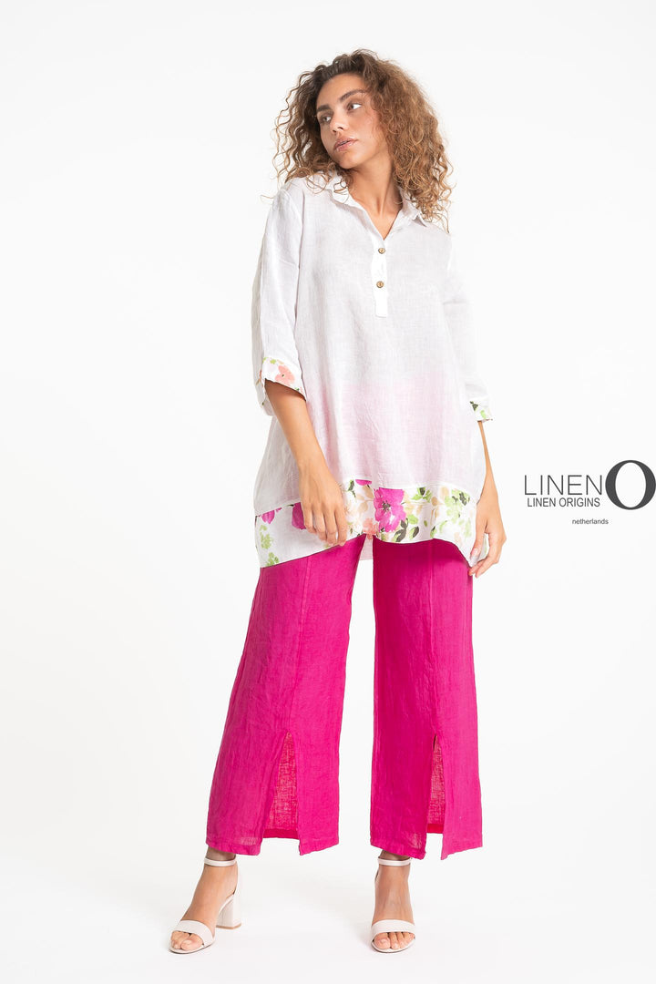 French Linen Blouse Floral Print - Breathable Naturals | Glam & Fame Clothing