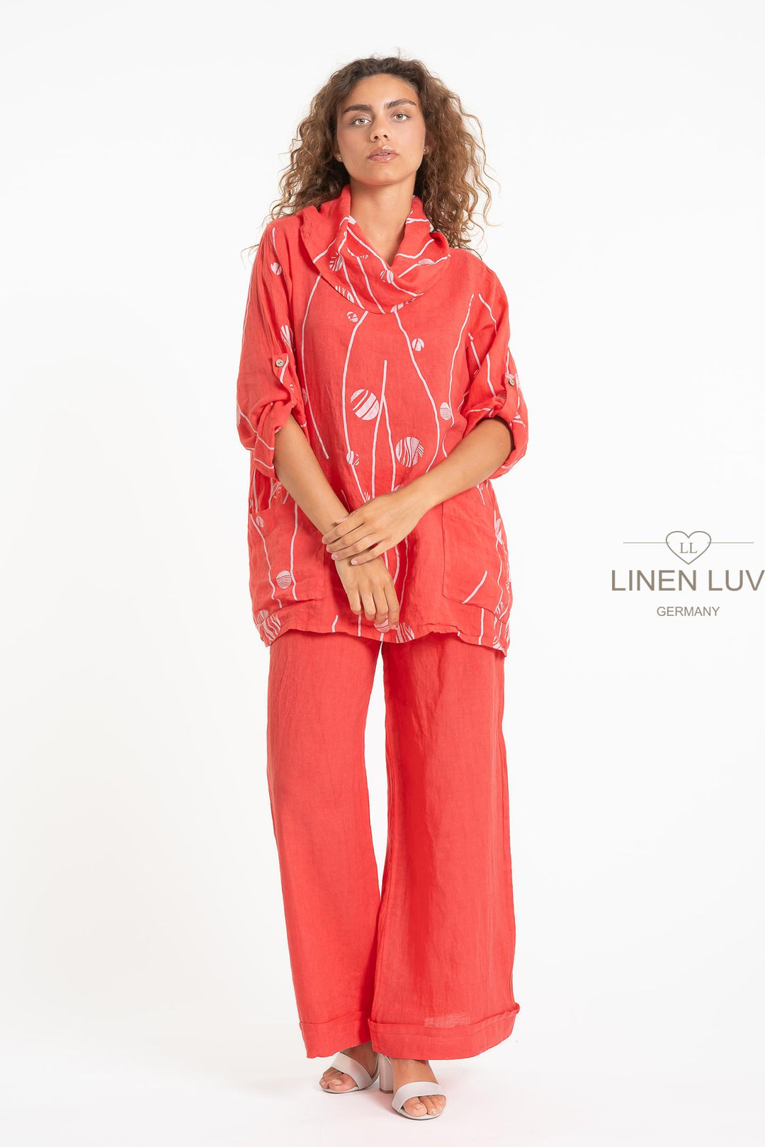 French Linen Tunic Blouse Print - Breathable Naturals | Glam & Fame Clothing