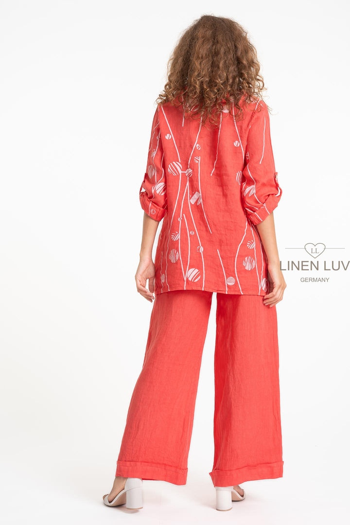 French Linen Tunic Blouse Print - Breathable Naturals | Glam & Fame Clothing