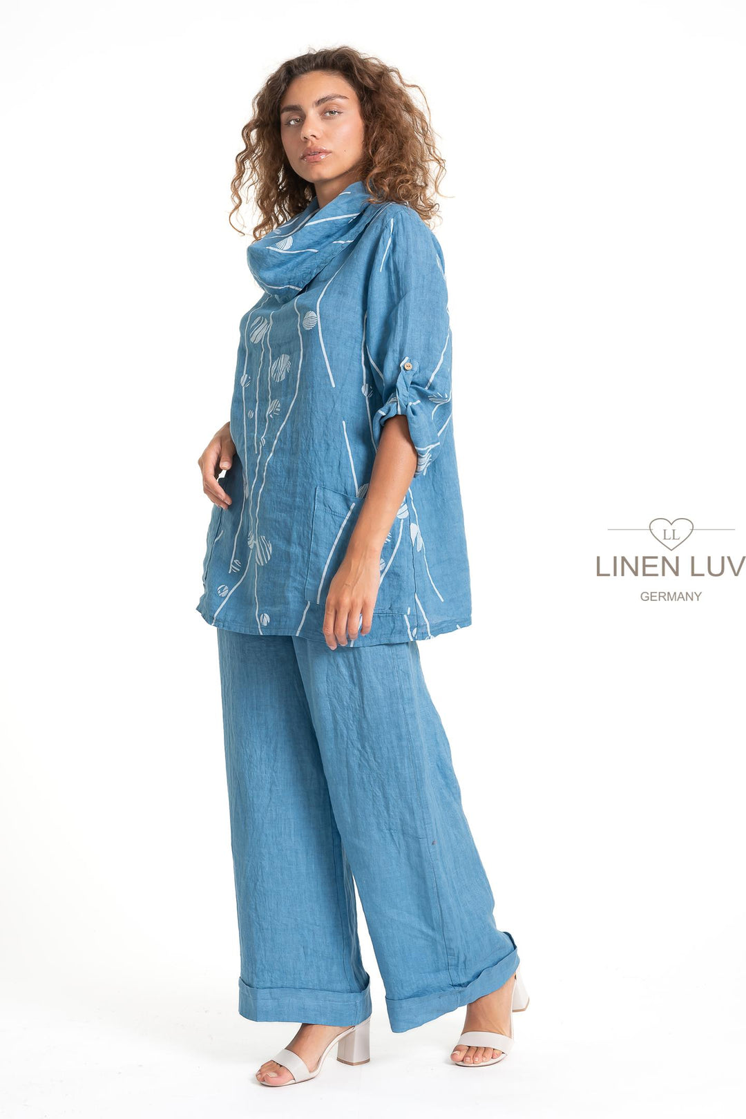 French Linen Tunic Blouse Print - Breathable Naturals | Glam & Fame Clothing