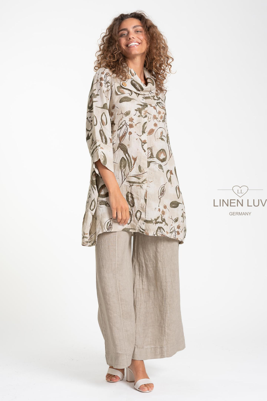 French Linen Tunic Pointe Collar - Breathable Naturals | Glam & Fame Clothing