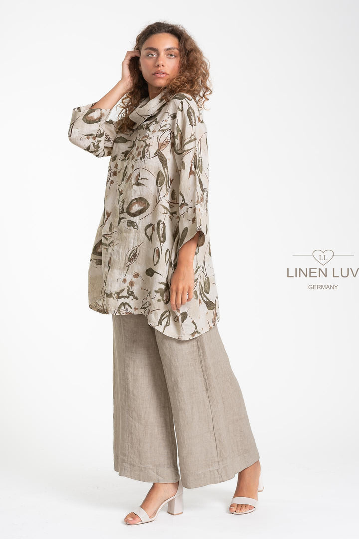 French Linen Tunic Pointe Collar - Breathable Naturals | Glam & Fame Clothing