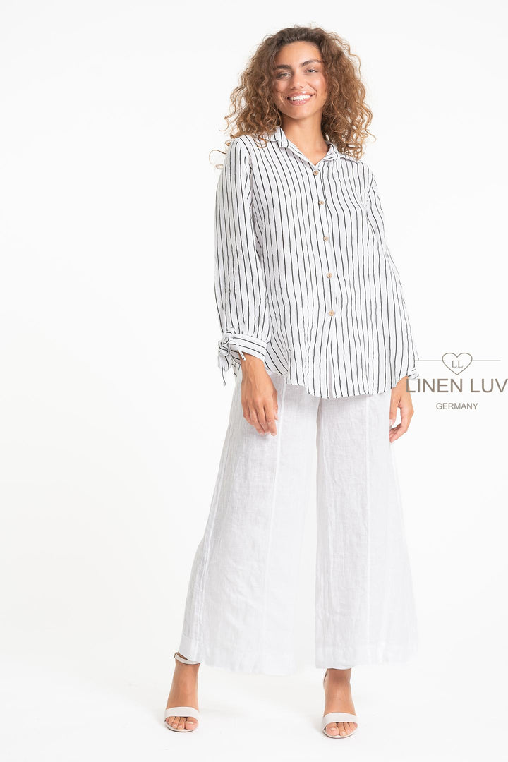 French Linen Nautical Shirt - Breathable Naturals | Glam & Fame Clothing