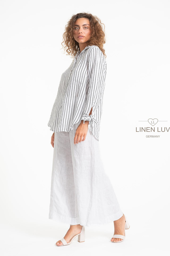 French Linen Nautical Shirt - Breathable Naturals | Glam & Fame Clothing