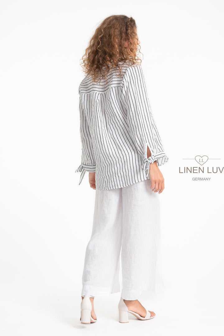 French Linen Nautical Shirt - Breathable Naturals | Glam & Fame Clothing