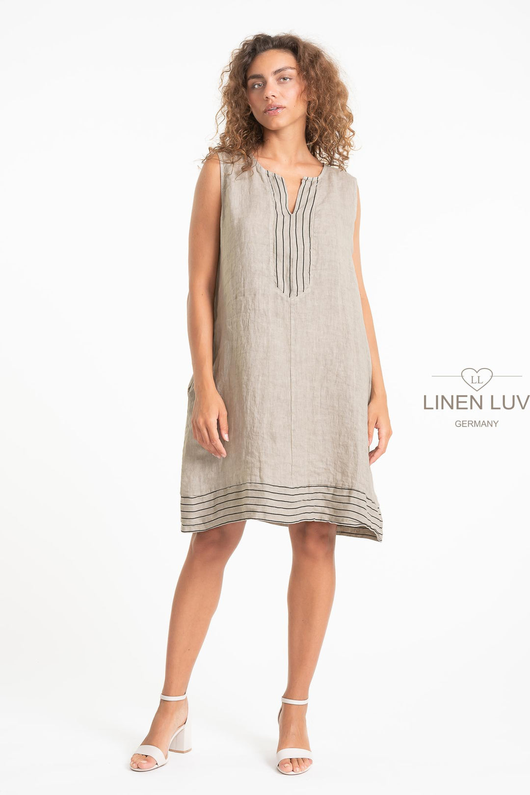 French Linen Nautical Dress - Breathable Naturals | Glam & Fame Clothing