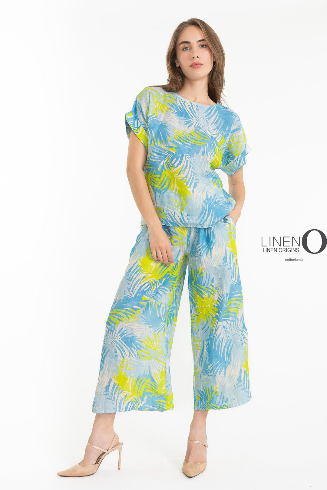 French Linen Print Blouse - Breathable Naturals | Glam & Fame Clothing