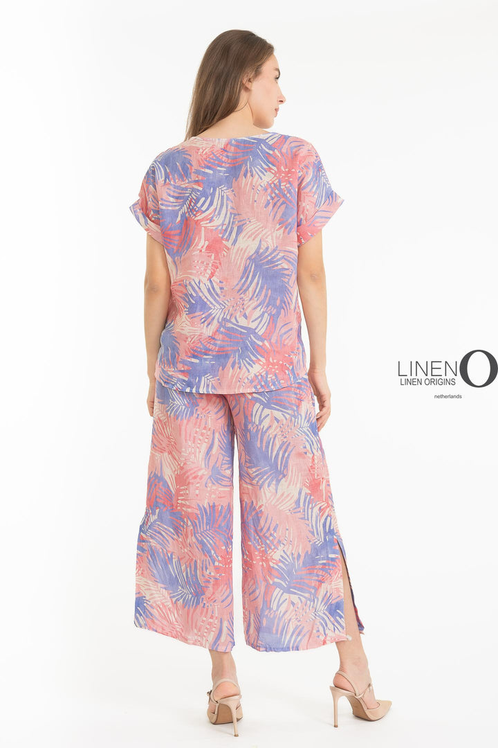 French Linen Print Blouse - Breathable Naturals | Glam & Fame Clothing