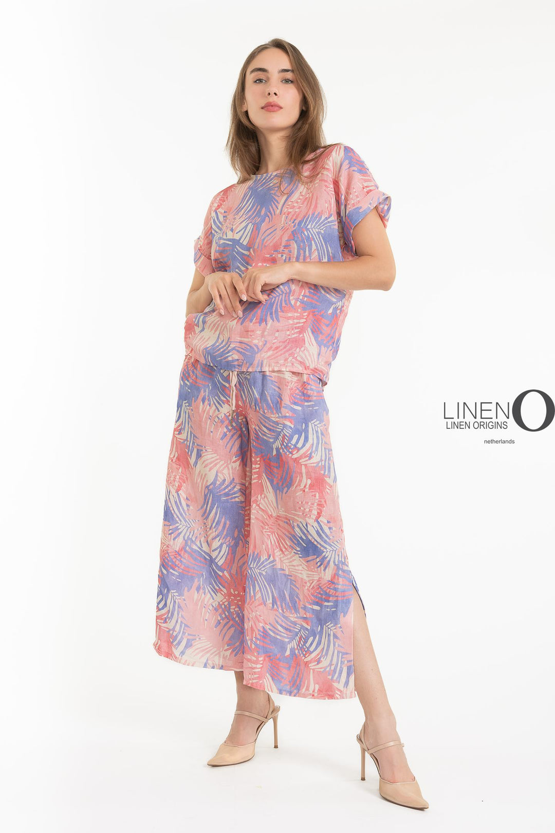 French Linen Print Blouse - Breathable Naturals | Glam & Fame Clothing