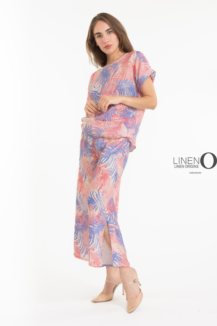 French Linen Print Blouse - Breathable Naturals | Glam & Fame Clothing