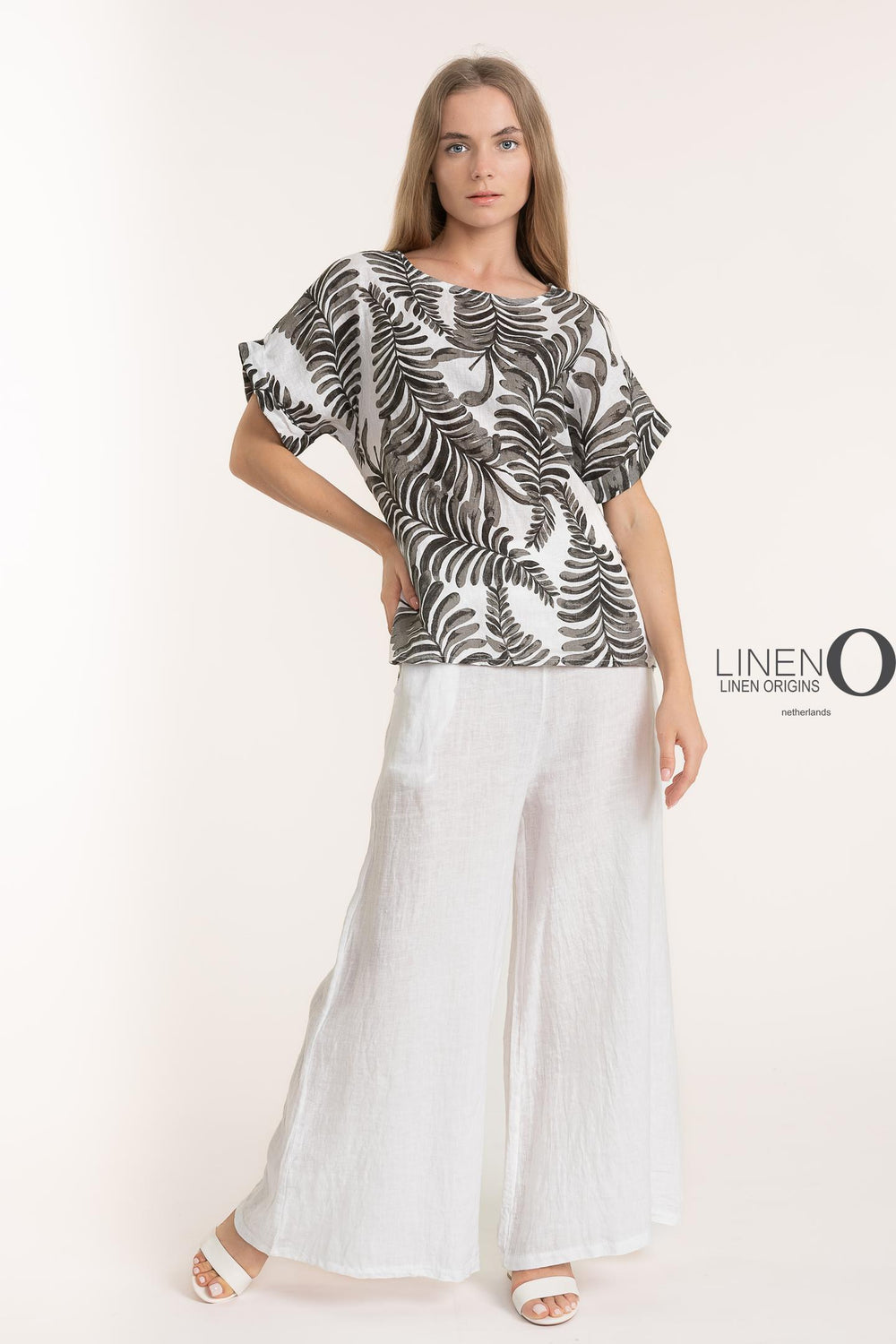 French Linen Print Blouse - Breathable Naturals | Glam & Fame Clothing