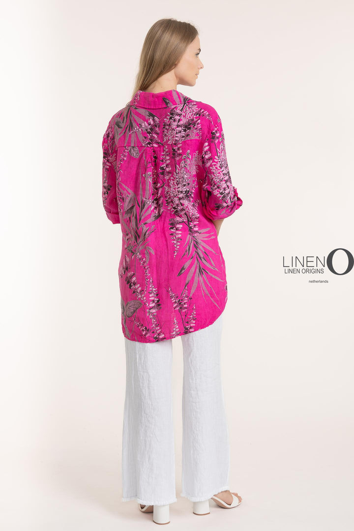 French Linen Botanical Shirt - Breathable Naturals | Glam & Fame Clothing