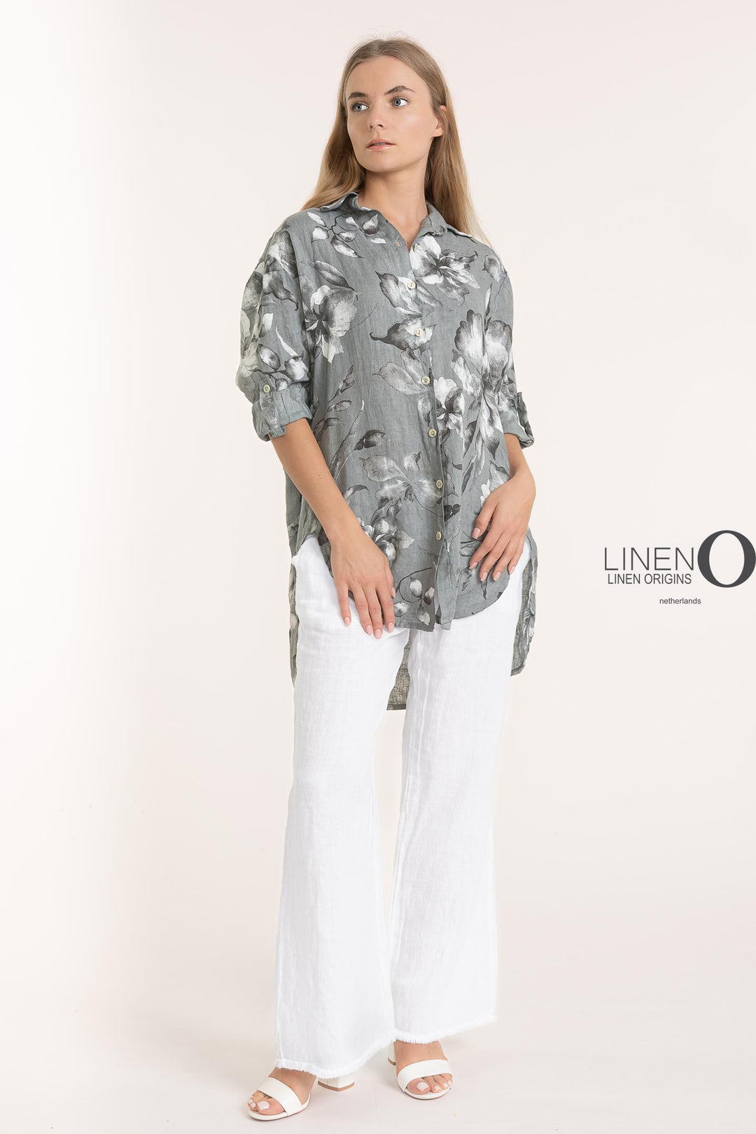 French Linen Shirt Print - Breathable Naturals | Glam & Fame Clothing