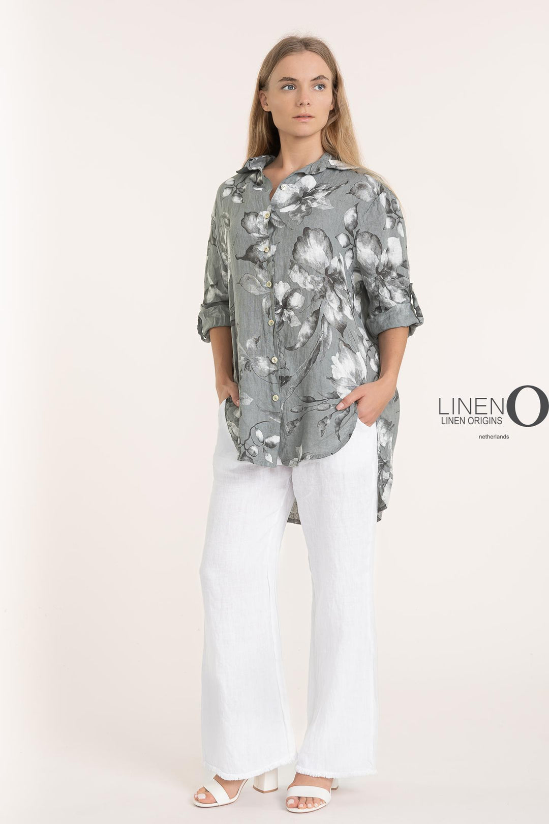 French Linen Shirt Print - Breathable Naturals | Glam & Fame Clothing