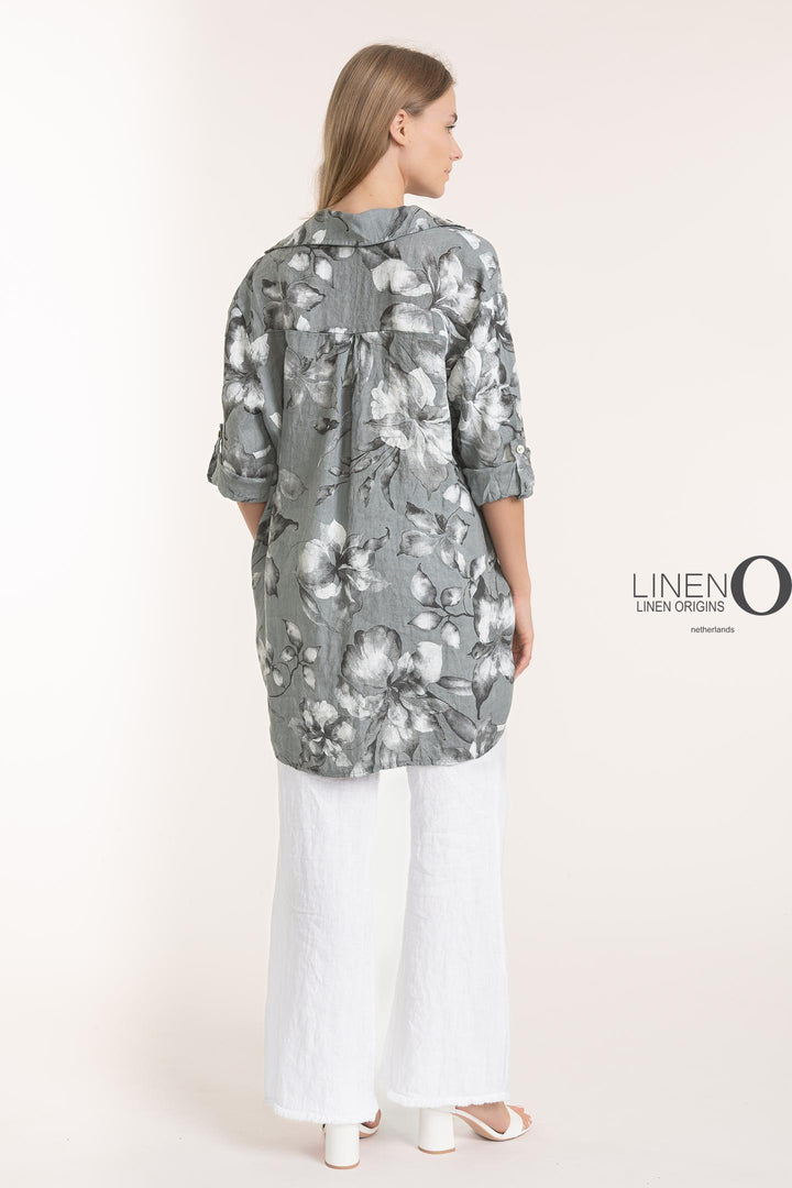 French Linen Shirt Print - Breathable Naturals | Glam & Fame Clothing