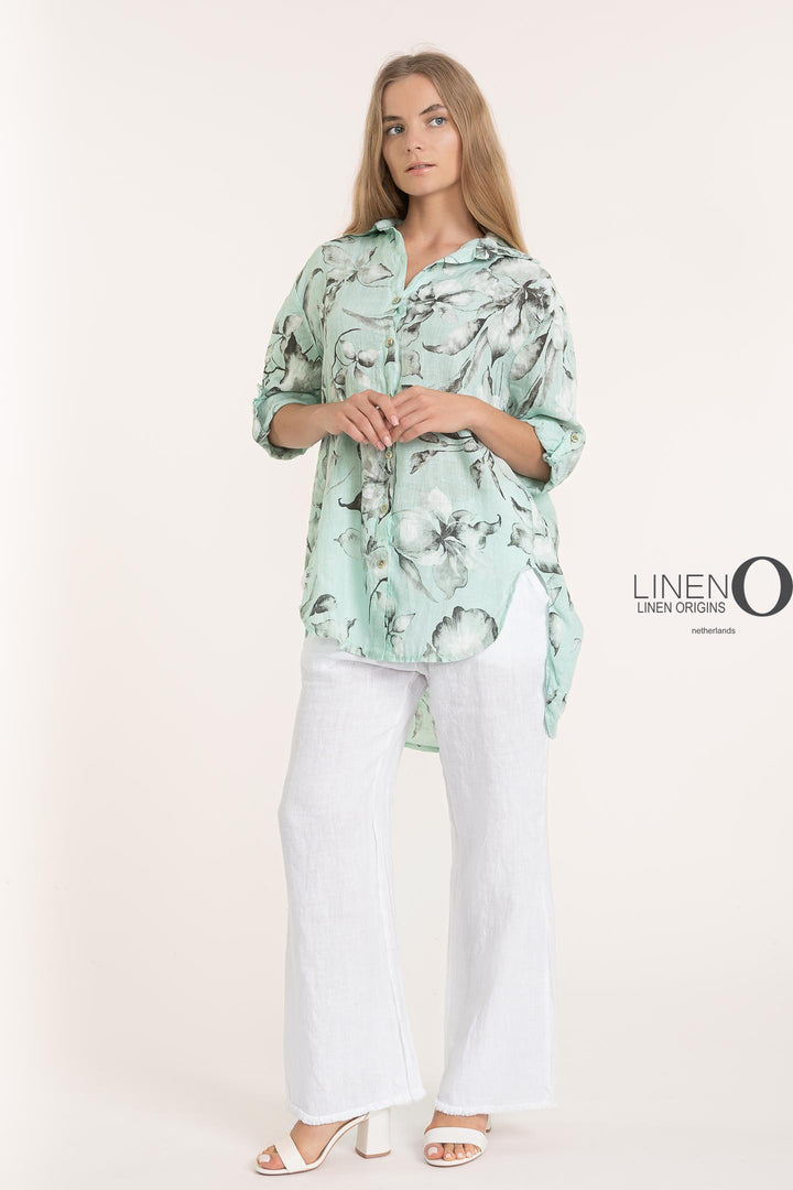 French Linen Shirt Print - Breathable Naturals | Glam & Fame Clothing