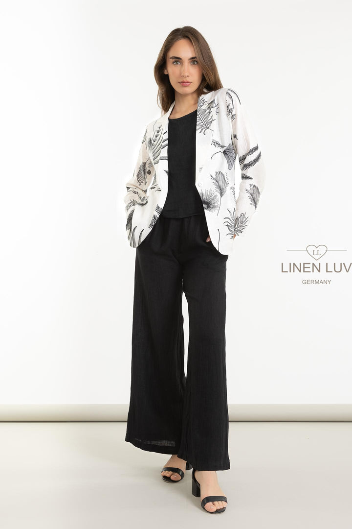 French Linen Blazer Fauna - Breathable Naturals | Glam & Fame Clothing