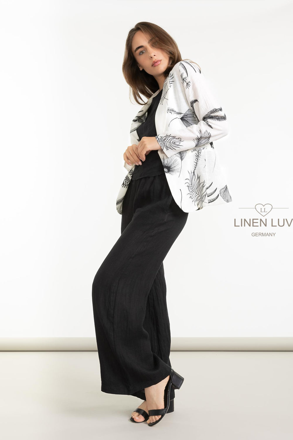 French Linen Blazer Fauna - Breathable Naturals | Glam & Fame Clothing