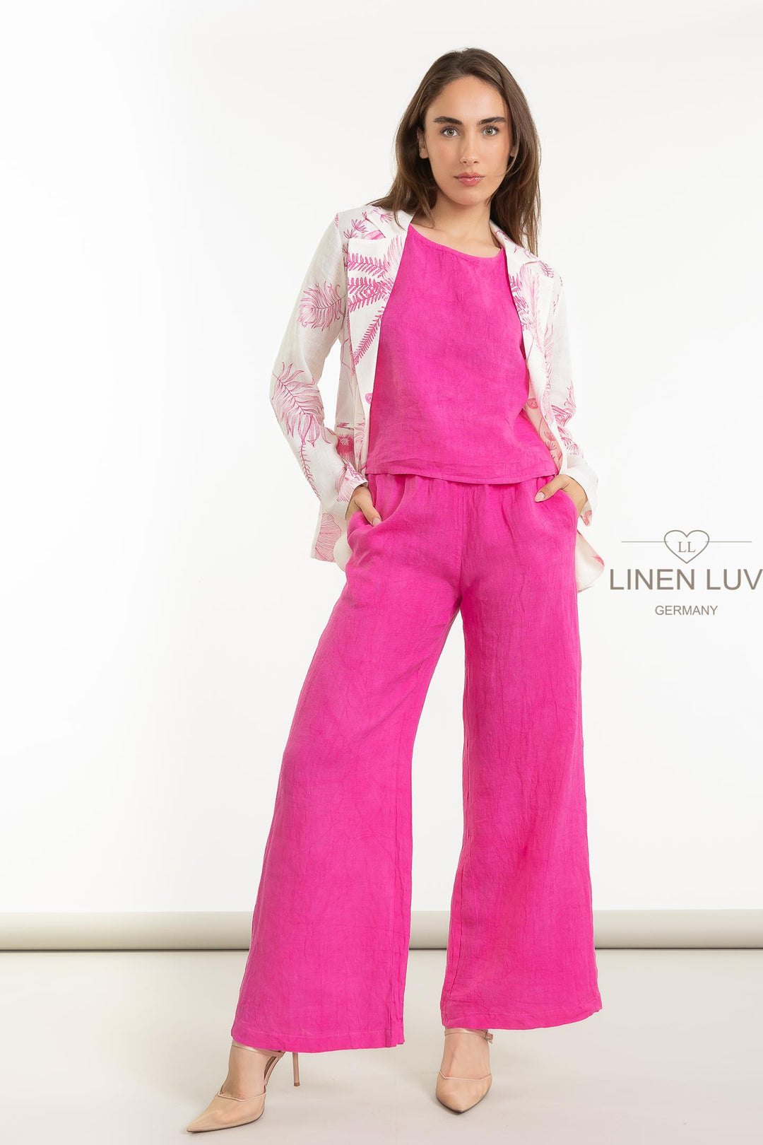 French Linen Blazer Fauna - Breathable Naturals | Glam & Fame Clothing