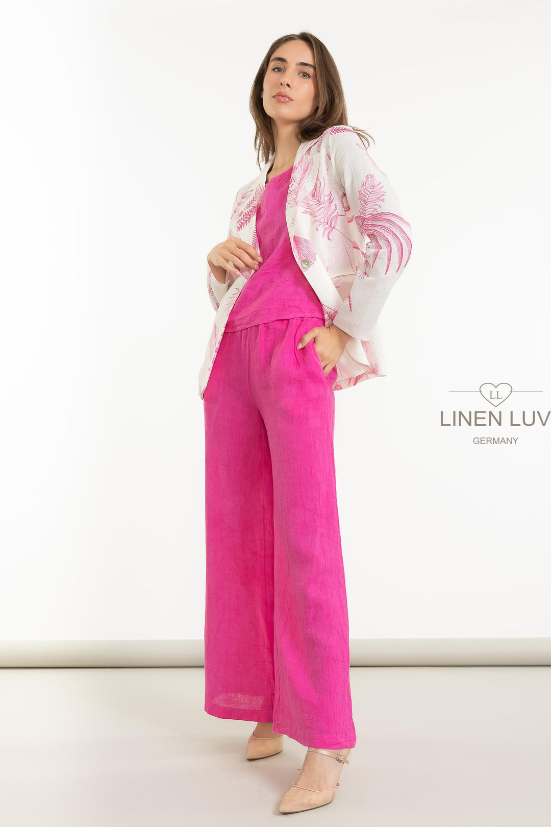 French Linen Blazer Fauna - Breathable Naturals | Glam & Fame Clothing