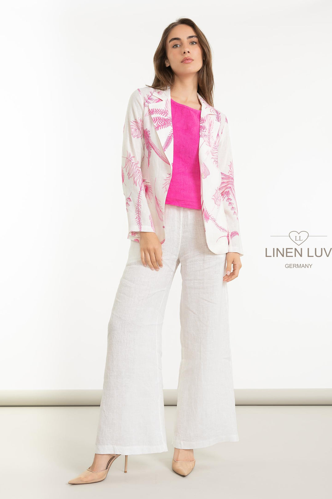 French Linen Blazer Fauna - Breathable Naturals | Glam & Fame Clothing