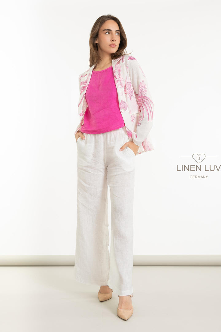 French Linen Blazer Fauna - Breathable Naturals | Glam & Fame Clothing
