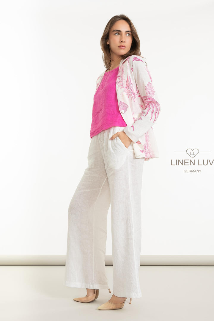 French Linen Blazer Fauna - Breathable Naturals | Glam & Fame Clothing