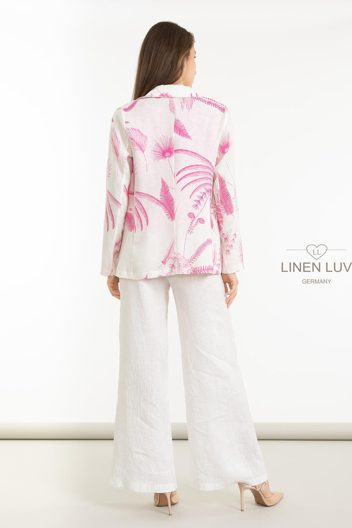 French Linen Blazer Fauna - Breathable Naturals | Glam & Fame Clothing