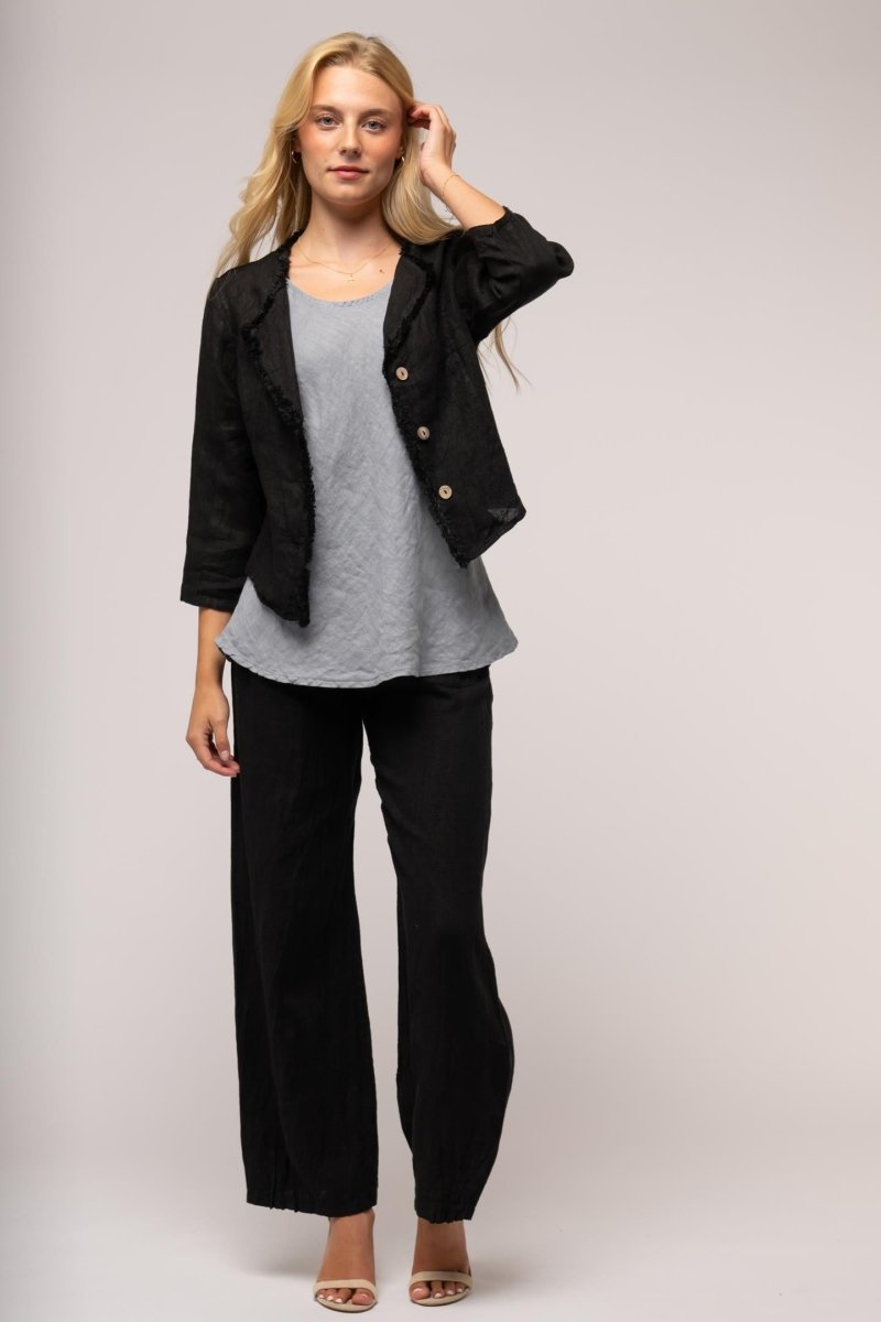 Euro Crafted French Linen Bolero Jacket - Breathable Naturals | Glam & Fame Clothing