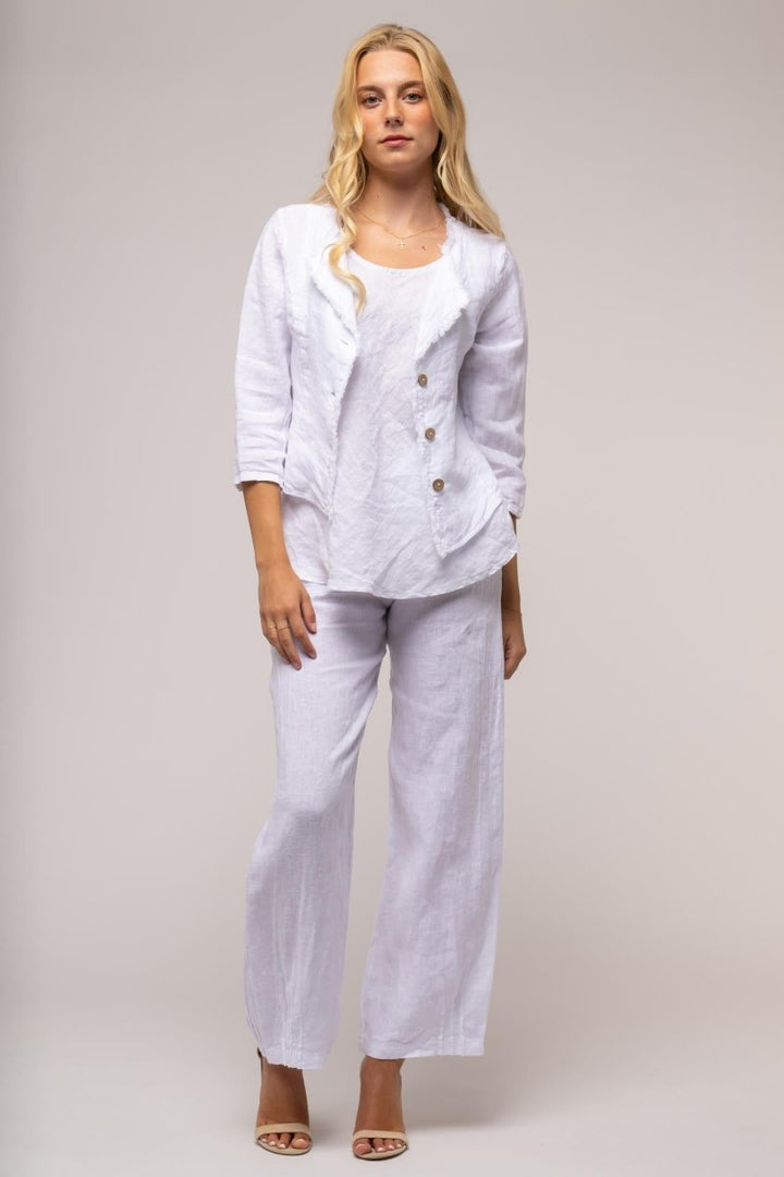 Euro Crafted French Linen Bolero Jacket - Breathable Naturals | Glam & Fame Clothing