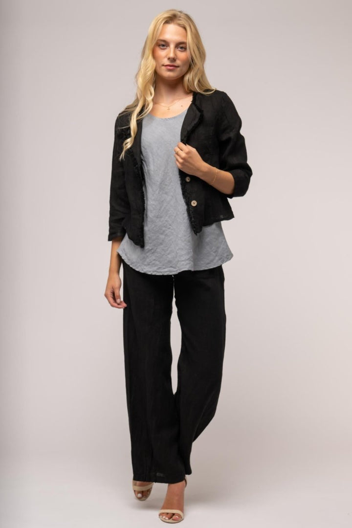 Euro Crafted French Linen Bolero Jacket - Breathable Naturals | Glam & Fame Clothing