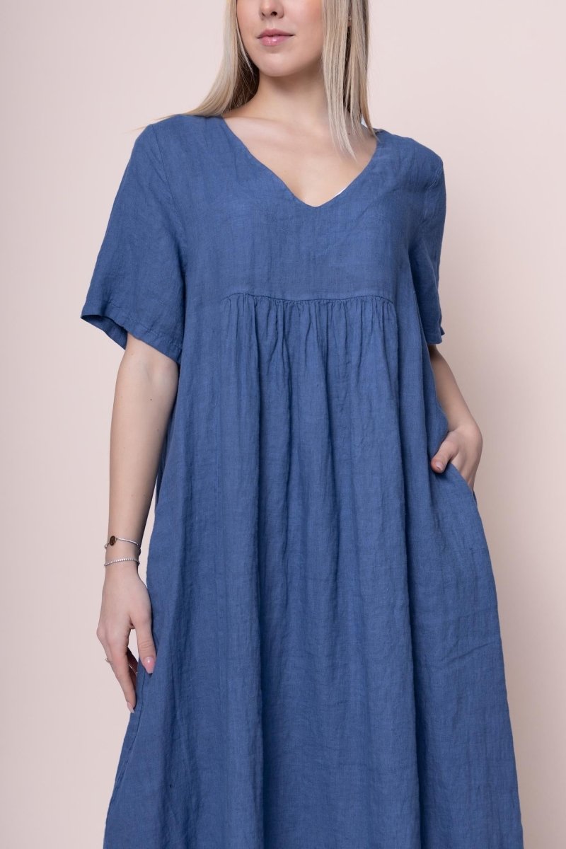 Linen Dress - OS13101-185 - Breathable Naturals | Glam & Fame Clothing