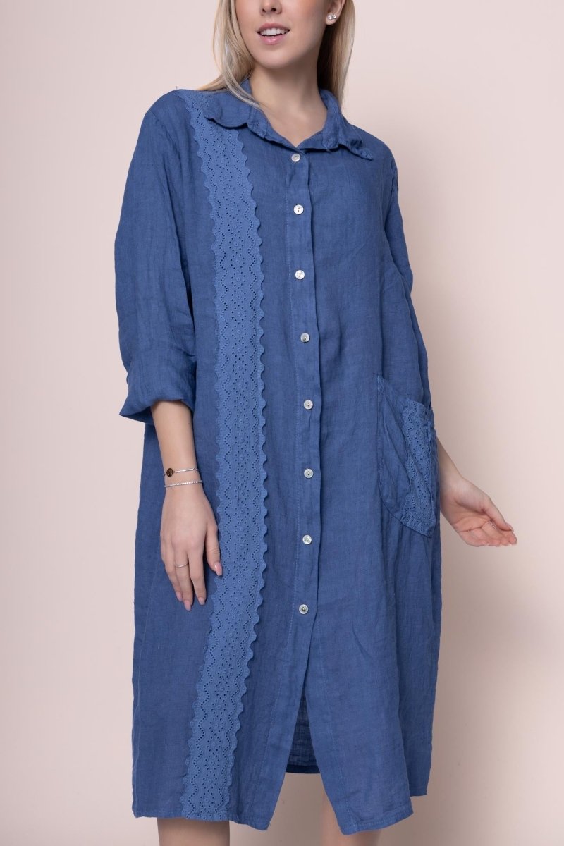 Linen Dress - OS13552-185 - Breathable Naturals | Glam & Fame Clothing