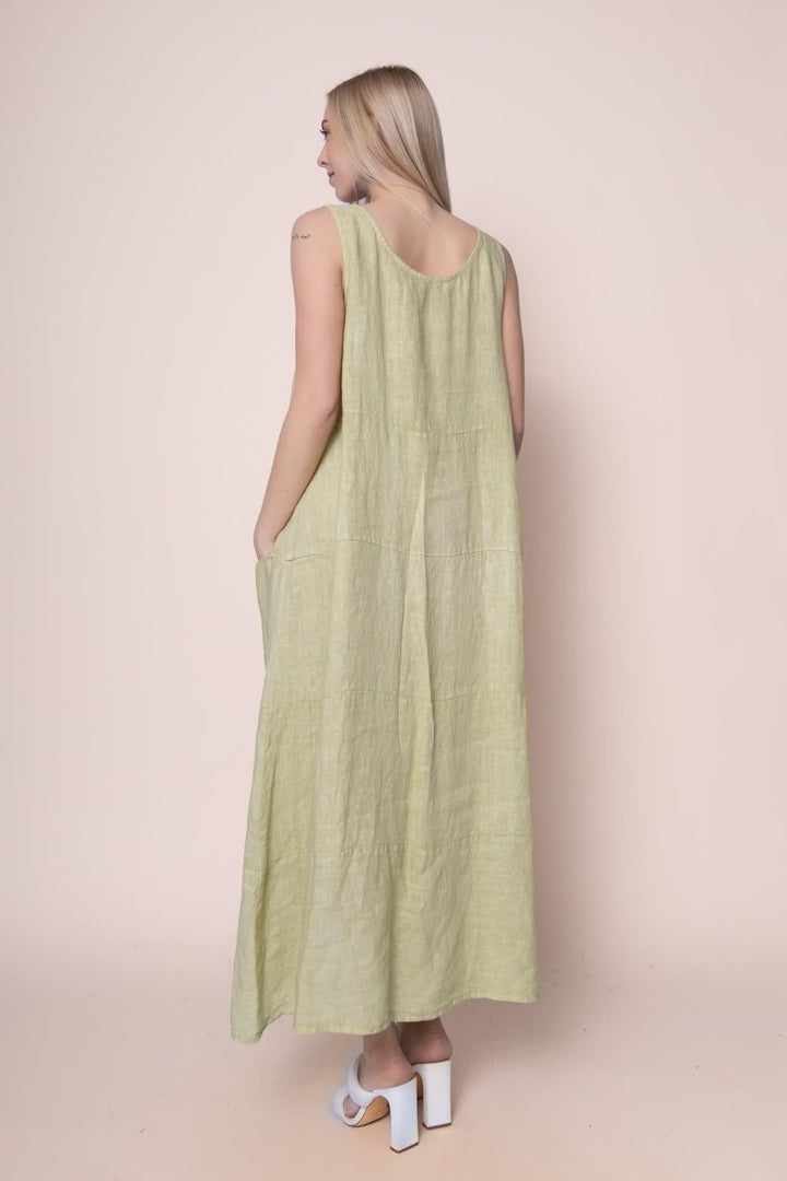 Linen Dress - OS6553-208 - Breathable Naturals | Glam & Fame Clothing