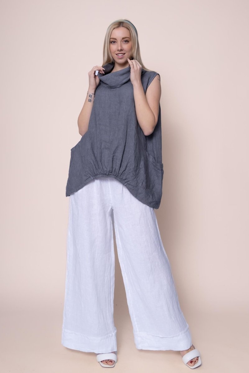 Linen Top - OS6790-112 - Breathable Naturals | Glam & Fame Clothing