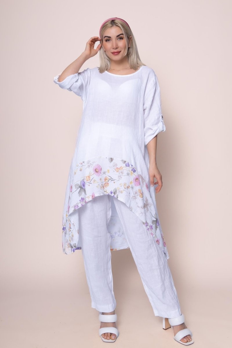 Linen Tunic - OS6970-11 - Breathable Naturals | Glam & Fame Clothing