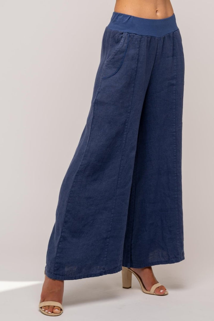 French Linen Palazzo Premium Woven - Breathable Naturals | Glam & Fame Clothing