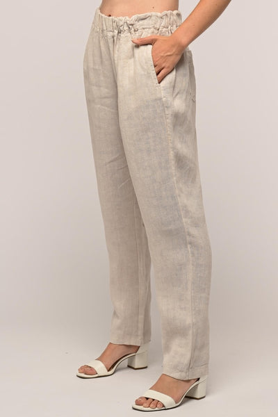 French Linen Pant Slim Leg Premium Woven - Breathable Naturals | Glam & Fame Clothing