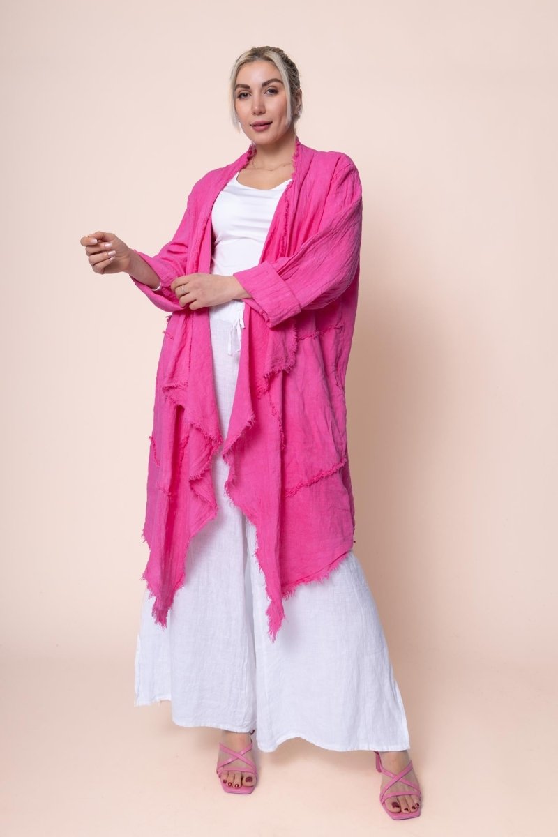Linen Duster - OS18888-43 - Breathable Naturals | Glam & Fame Clothing